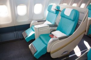 spacious and comfortable business class
